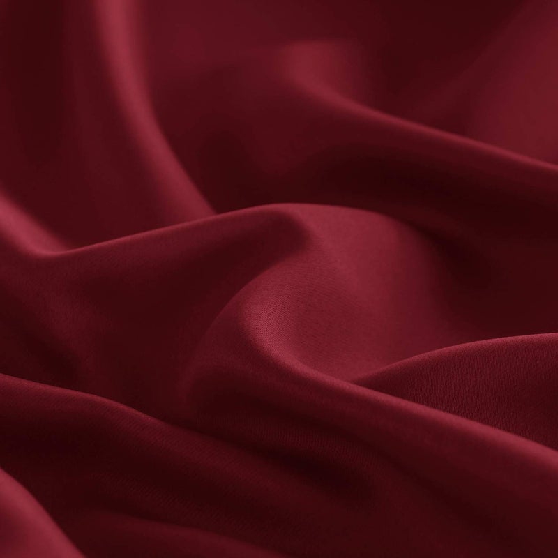 DWCN French Door Curtains â€“ Rod Pocket Thermal Blackout Curtain for Doors with Glass Window, Christmas, Kitchen and Patio Doors for Privacy, 25 X 72 Inches, 1 Curtain Panel with Tieback, Burgundy - Image 4